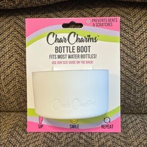 NWT Char Charms White Silicone Tumbler Bottle Boot